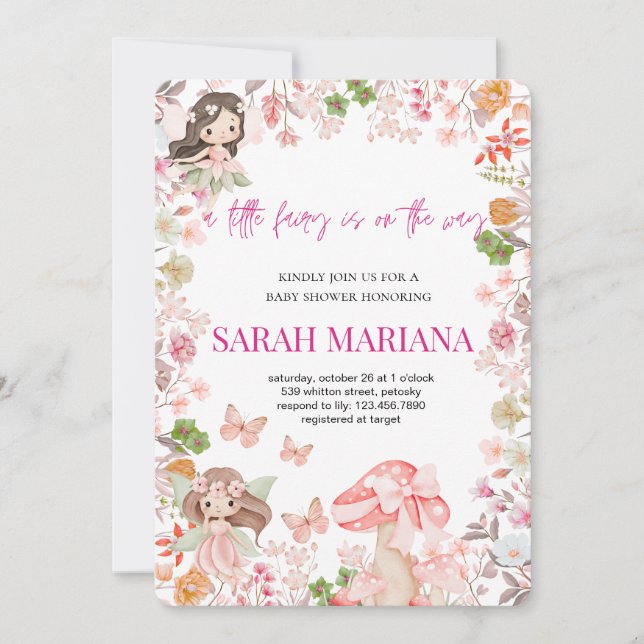 Enchanted Fairy Baby Shower  Invitation (Front)