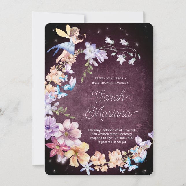 Enchanted Fairy Baby Shower Invitation (Front)