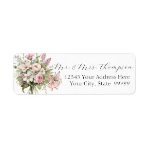 Enchanted Fairy Bee Wildflower Floral Baby Address Return Address Label