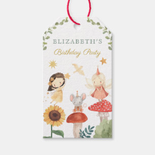 Enchanted Fairy Birthday Mushroom Gift Tags