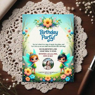 Enchanted Fairy Birthday Party Photo Invitation Postcard