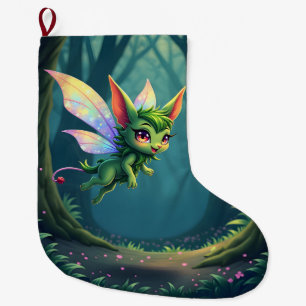 Enchanted Fairy Critter – Magical Forest Sprite  Large Christmas Stocking