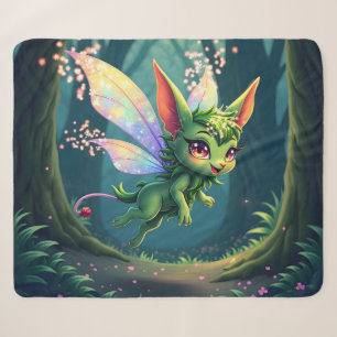 Enchanted Fairy Critter – Magical Forest Sprite  Sherpa Blanket