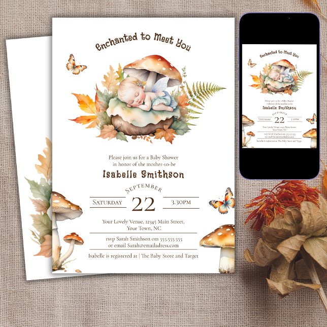 Enchanted Fairy Fall Autumn Woodland Baby Shower  Invitation (Creator Uploaded)