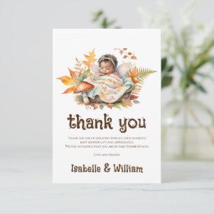 Enchanted Fairy Fall Autumn Woodland Baby Shower Thank You Card