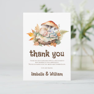 Enchanted Fairy Fall Autumn Woodland Baby Shower  Thank You Card