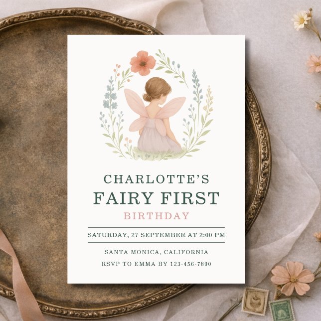 Enchanted Fairy First Birthday Party Invitation (Creator Uploaded)