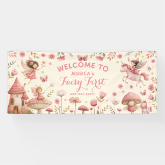 Enchanted Fairy First Birthday Party WELCOME Banner