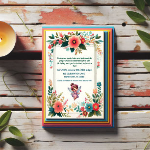 Enchanted Fairy Floral Birthday Invitations