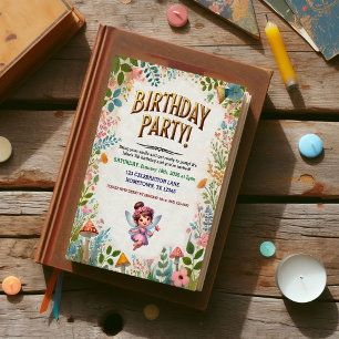 Enchanted Fairy Floral Birthday Invitations