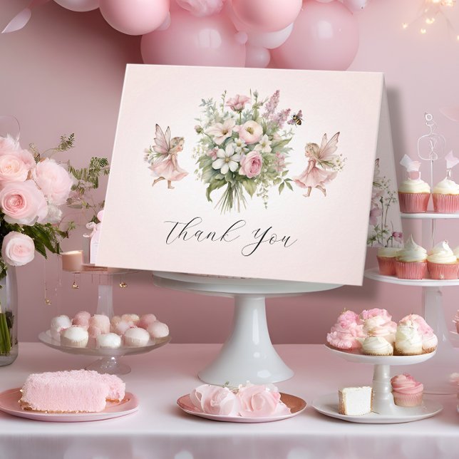 Enchanted Fairy Floral Bouquet Baby Girl Thank You (Creator Uploaded)