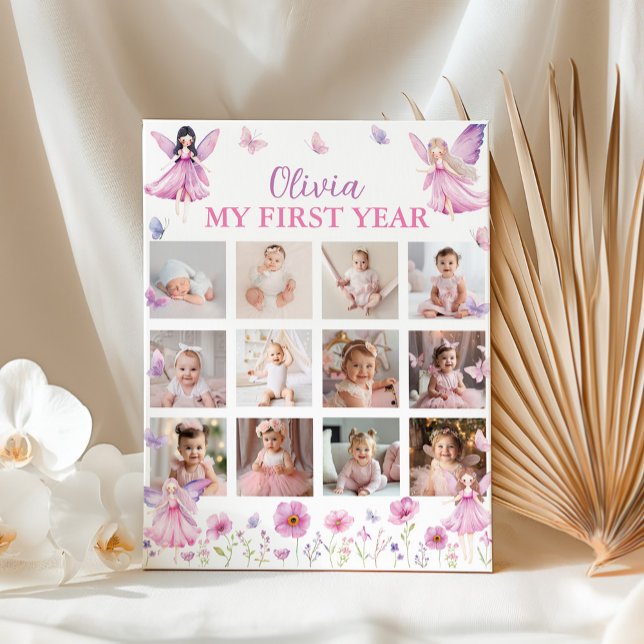 Enchanted Fairy Floral First Year Photo Milestone Poster (Creator Uploaded)