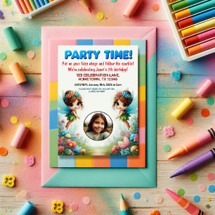 Enchanted Fairy Garden Birthday Party Invitation