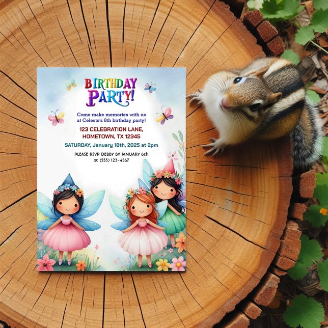 Enchanted Fairy Garden Birthday Party Invitations (Creator Uploaded)