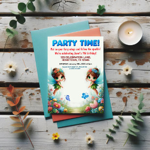 Enchanted Fairy Garden Birthday Party Invitations