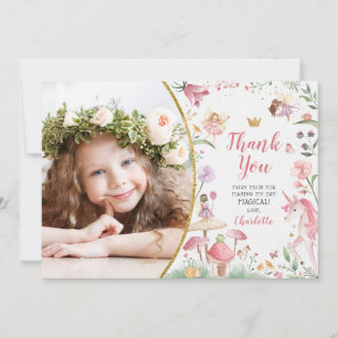 Enchanted Fairy Garden Birthday Thank You Card