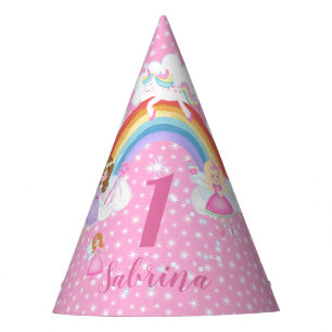 Enchanted Fairy Garden Kids Birthday Party Hat