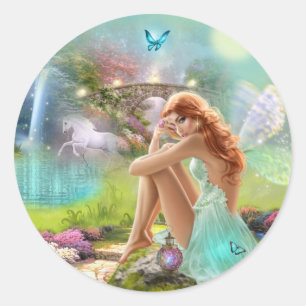 Enchanted Fairy Gardens Classic Round Sticker