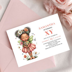 Enchanted Fairy Girl Birthday Blush Pink Magic Invitation