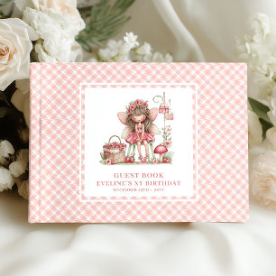 Enchanted Fairy Girl Birthday Pastel Pink Guest  Book