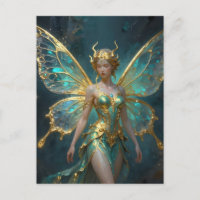 Enchanted Fairy in Gold and Turquoise