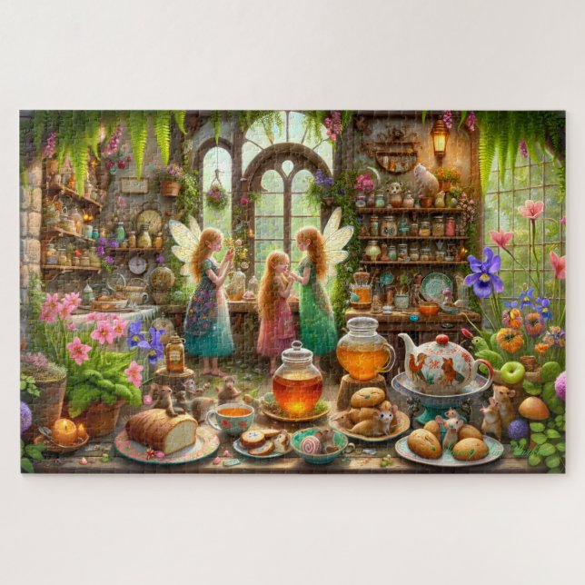 Enchanted Fairy Kitchen Tea & Honey Time Magic Jigsaw Puzzle (Horizontal)