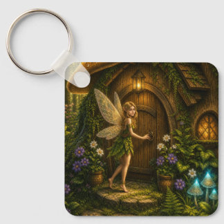 Enchanted Fairy Mushroom Cottage Keychain