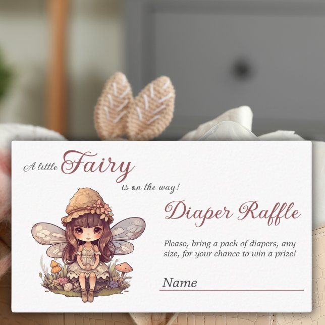 Enchanted Fairy Mushrooms Baby Shower Diaper Game Enclosure Card (Creator Uploaded)