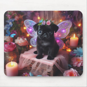 Enchanted Fairy Princess Pug Puppy Mouse Pad
