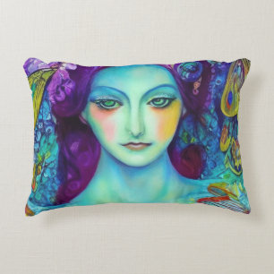 Enchanted Fairy Queen with Butterflies Decorative Cushion