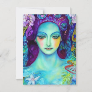 Enchanted Fairy Queen with Butterflies Postcard