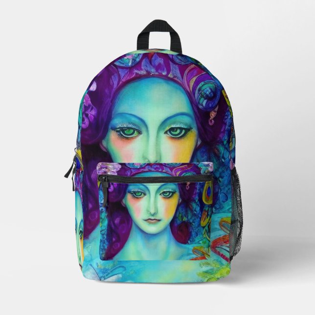 Enchanted Fairy Queen with Butterflies Printed Backpack (Front)