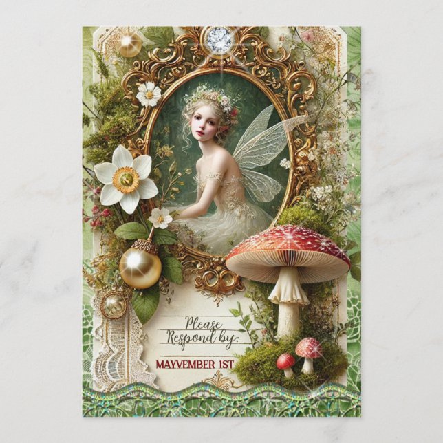 Enchanted Fairy RSVP Card | Whimsical Forest Event (Front)