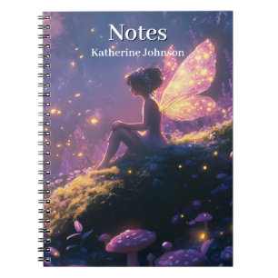 Enchanted Fairy Sitting in a Magical Forest Notebook
