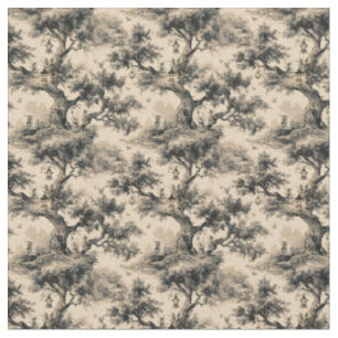 Enchanted Fairy Tale Forest Night Toile De Jouy Fabric