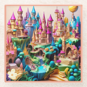 "Enchanted Fairy Tale Realms" Glass Coaster