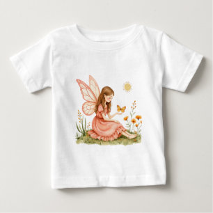 Enchanted Fairy with flowers and butterflies Baby T-Shirt