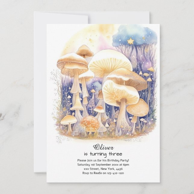 Enchanted Fairycore Mushroom Birthday Invitation (Front)