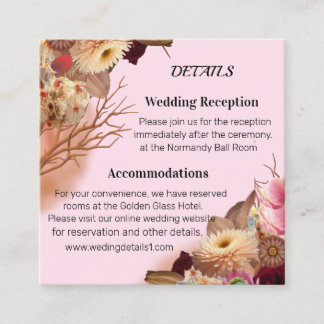 Enchanted Fairytale Boho Wildflower Wedding Enclosure Card