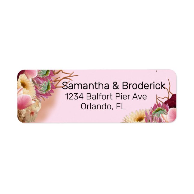 Enchanted Fairytale Boho Wildflower Wedding  Return Address Label (Front)