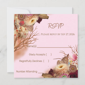 Enchanted Fairytale Boho Wildflower Wedding RSVP