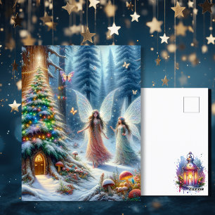 Enchanted Fairytale Forest Personalised Christmas Postcard