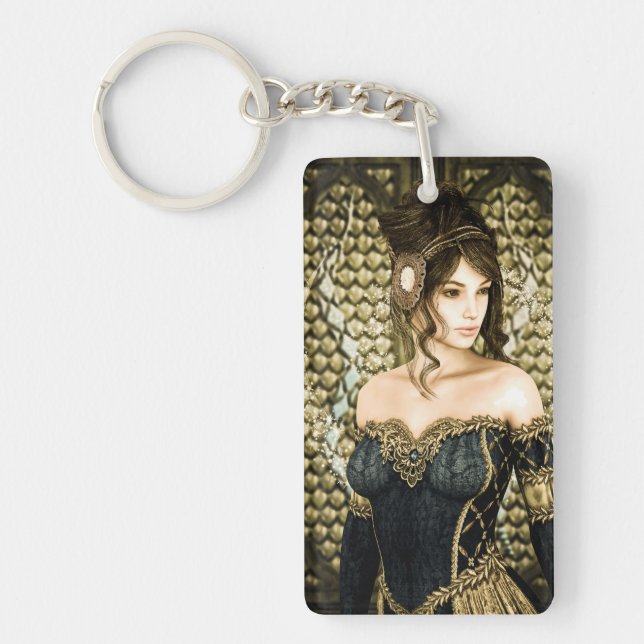 Enchanted Fairytale Princess Portrait Key Ring (Front)