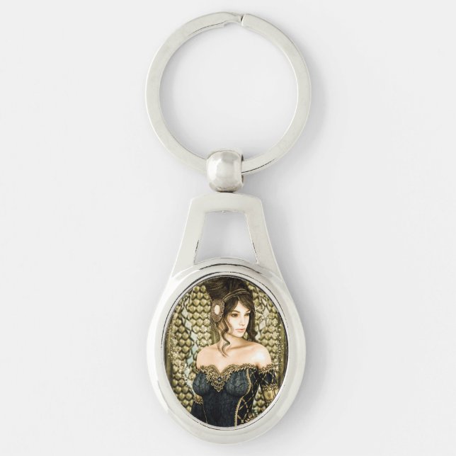Enchanted Fairytale Princess Portrait Key Ring (Front)