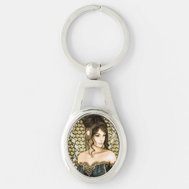 Enchanted Fairytale Princess Portrait Key Ring (Front)