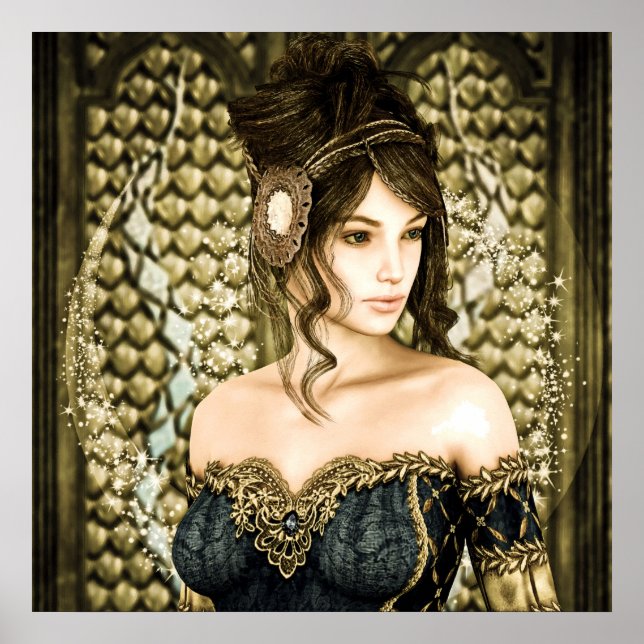 Enchanted Fairytale Princess Portrait Poster (Front)