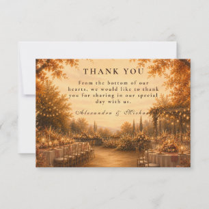 Enchanted Fall Backyard Wedding Thank You Card