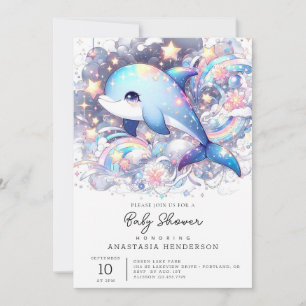 Enchanted Fantasy Dolphin Baby Shower Invitation