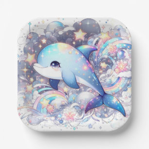 Enchanted Fantasy Dolphin Baby Shower Paper Plate