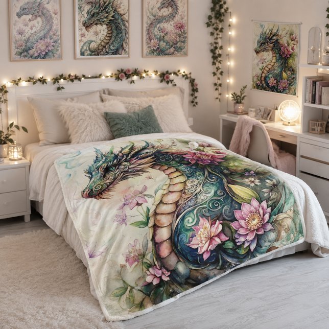 Enchanted Fantasy Dragon  Sherpa Blanket (Creator Uploaded)